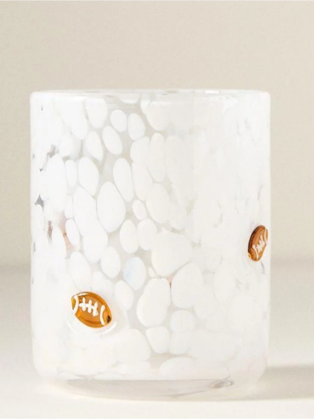 Anthropologie Ivory Football Icon Juice Glass